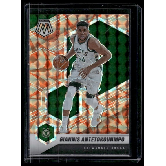 2020-21 Panini Mosaic Giannis Antetokounmpo #80 Mosaic Reactive Orange