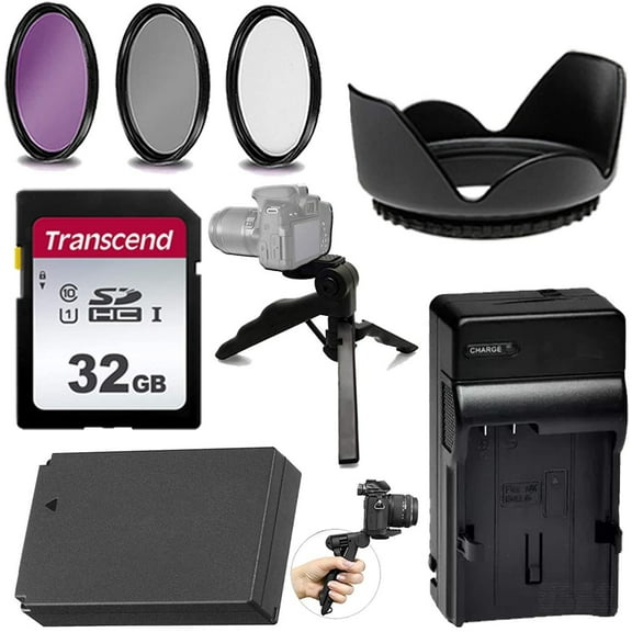 58mm Must-Have Accessory Kit for Canon EOS Rebel SL1 w/Canon 18-55mm Lens Includes - Replacement LP-E12 Battery & Charger, 32GB Transcend Memory and More