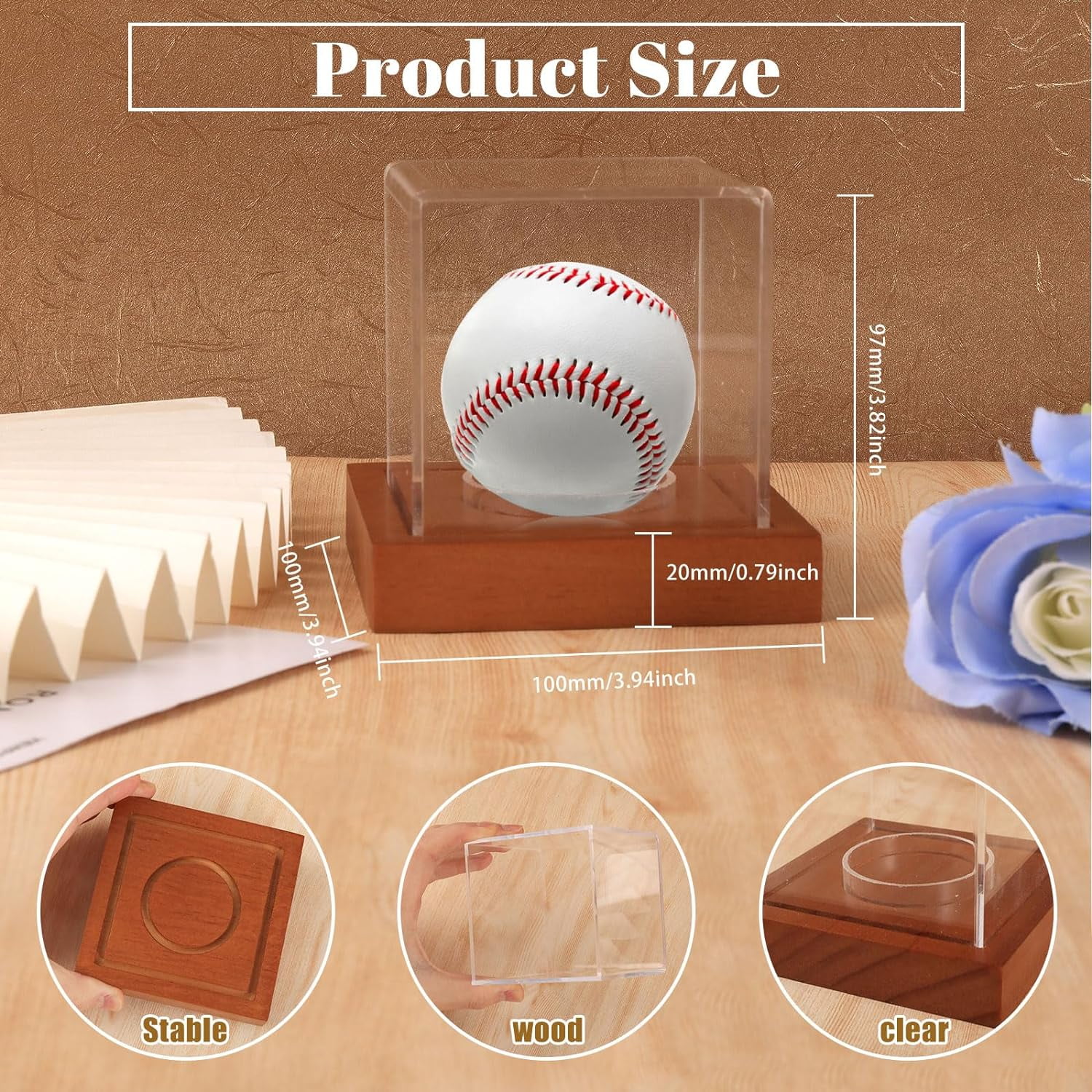 Acryl-Baseball-Vitrine – 2 Stück, 8x8x8 Cm, UV-geschützt, Transparent, Für Signierte Bälle & Sammlerstücke