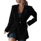 thumbnail image 4 of Mujeres moda casual cómodo sólido manga larga tops chaqueta prendas de vestir Pompotops  qwe17754, 4 of 9