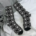 thumbnail image 7 of Abstract Geometry Stockings Black and White Graphic Gothic Socks Winter Non Skid Socks Uni, 7 of 7