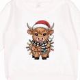 thumbnail image 3 of Inktastic Christmas Lights Highland Cow Toddler Sweatshirt, 3 of 4