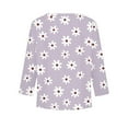 thumbnail image 6 of Abcomgle Long Sleeve Shirts for Girls 7-8 Crewneck Winter Shirts for Girls Trendy Basic Girls Tops Trendy Daisy Flower Print Girls Sweatshirts 7-8 Years,Light Purple, 6 of 6