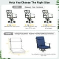 thumbnail image 5 of Aoodor 4Pcs Outdoor Dining Chair Cushion Set, 37" x 20" x 2.8", Navy Blue, 5 of 7