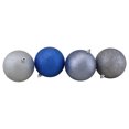 thumbnail image 5 of Shatterproof 3-Finish Christmas Ball Ornaments - 4" (100mm) - Silver and Blue - 12ct, 5 of 5