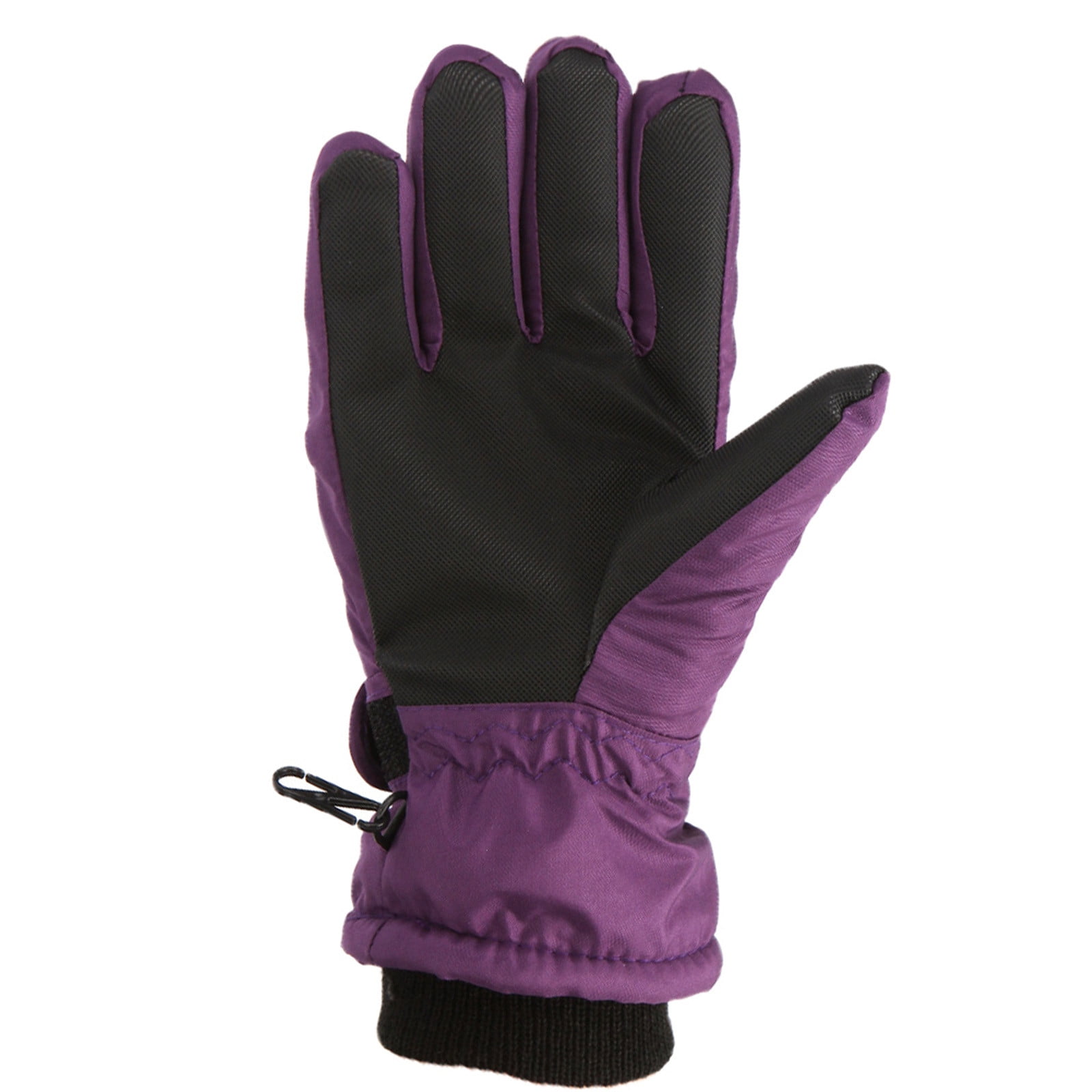Winter Leather Gloves For Kids Boys Girls (7-12 years old) Snow Windproof Waterproof Mittens Outdoor Sports Skiing Riding Contrast Color Warm for Gifts