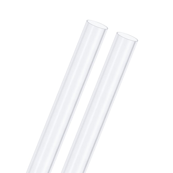 Paquete de 2 tubos rígidos transparentes, 12mm (0.47") ID x 13mm (0.51") OD, tubo plástico redondo de 1 pie para agua/acuario/protección de cables.