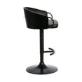 thumbnail image 6 of Montego Adjustable Black Faux Leather Swivel Barstool in Black Powder Coated Finish, 6 of 6