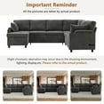thumbnail image 6 of 109.9" Sectional Sofa Versatile Sofa Bed Sleeper U-shaped with Storage,Two Cup Holders and Charging Ports for Living Room,Grey, 6 of 8