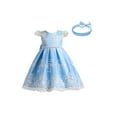 thumbnail image 1 of Seyurigaoka Little Girls Mesh Princess Dress Lace Edge Formal Skirt + Headwear, 1 of 7