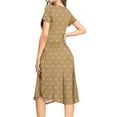 thumbnail image 5 of Aiyino Women's Short Sleeve Polka Dot Casual Dress Pleated Loose Flowy Midi Dress With Pocket, 5 of 6