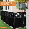 thumbnail image 2 of WLXIANG Outdoor Privacy Fence, 4 Fence Panels Privacy Screen Panels for Outside and Yard, Resin Air Conditioner Lattice Fence for Trash Can (Black), 2 of 8