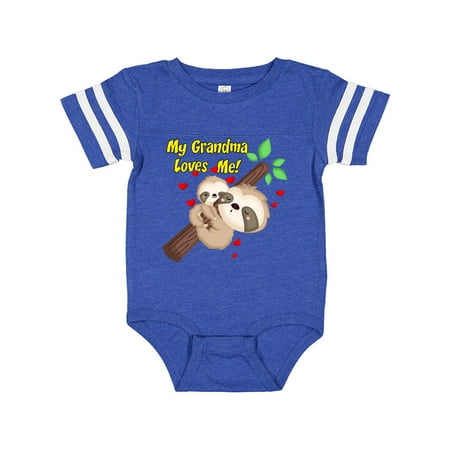 

Inktastic My Grandma Loves Me Sloth Gift Baby Boy or Baby Girl Bodysuit