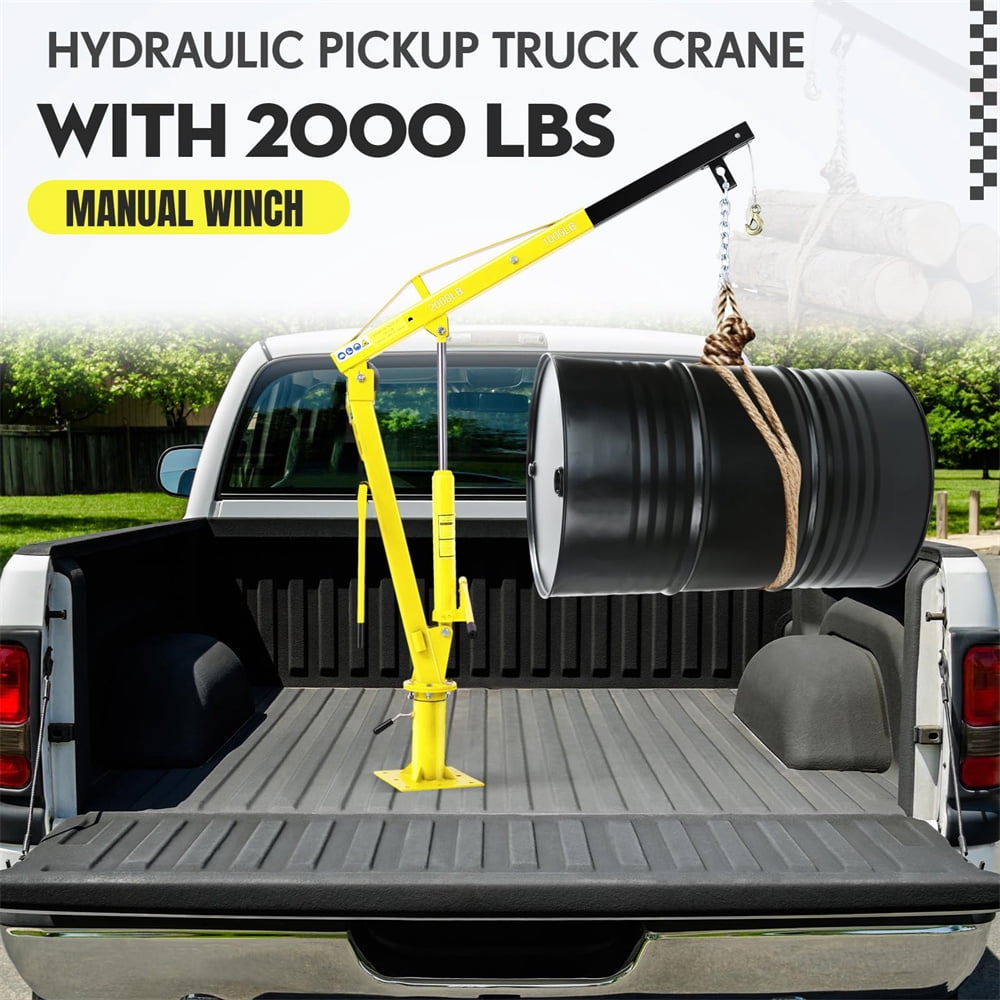 Hydraulic Pickup Truck Crane,Folding Truck-Mounted Bed Crane,360° Swivel Truck Jib Engine Hoist Crane,Truck Bed Lift in Construction, Factory