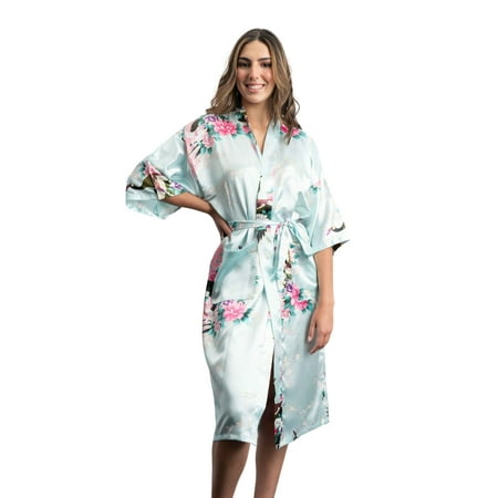 

Medium Length Womens Robes Sizes 2 to 18 Bride and Bridesmaid Robe - Floral Sleepwear