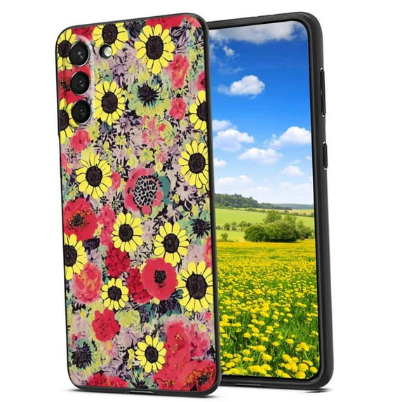 Floral999-329 Phone Case, Degined for Samsung Galaxy S21 FE Case Men Women, Flexible Silicone Shockproof Case for Samsung Galaxy S21 FE
