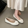 thumbnail image 4 of Round Toe Bowknot Comfortable Women's Casual & Dress Shoes Daily Wear Spring Summer Plus Size Office Work White A 7.5, 4 of 8