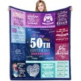 thumbnail image 1 of LHSHID 50st Birthday Gifts for Her Blanket Gifts for 50 Year Old Girls Female 50st Birthday Decorations for Girls 50 Year Old Birthday Gifts for Girls Soft Warm Flannel Throw Blanketsin 50x60in, 1 of 6