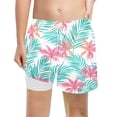 thumbnail image 4 of TOOYOU Boys Swim Trunks With Compression Liner Fashion Drawstring Elastic Waist Stretch Swimming Shorts High Waisted Loose Beach Shorts Durable Shorts For Boys Size 10-12 Years Light Green, 4 of 4