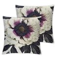 thumbnail image 2 of Nawypu  Peony Flower Throw Pillow Covers  Red and White Floral Decorative Pillow Cases 2pcs Cushion Covers for Sofa Couch Bedroom Home Decor  22x22in, 2 of 6