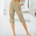 thumbnail image 4 of WILLBEST Pantalones Casuales elegantes para Mujer para Verano, Pantalones Cortos de Moda con Cintura Elástica para Usar En La Playa. Grande, 4 of 5
