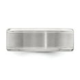 thumbnail image 3 of Sterling Silver Rhodium-plated 8mm Brushed Fancy Band Size 10, 3 of 6