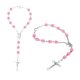 thumbnail image 2 of Pulsera De Cuentas De Cruzado, Brazalete Religioso Para Hombres, Mujeres, Boda, Rosa Rosa, 2 of 8