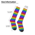 thumbnail image 4 of Fotbe Colorful Glitter Rainbow print Women's Men's Novelty Crew Socks Cotton Socks Knee High Socks for Walking,Running,Nurses,Pregnancy, 4 of 8