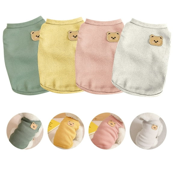 4-Piece Breathable Dog Shirts for Small & Medium Pets – Comfortable Spring Outfits for Puppies and Cats(Medium)