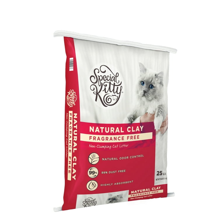 Special Kitty Natural Clay Cat Litter, Unscented, 25 lb - Walmart.com