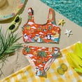 thumbnail image 6 of CCRFTGI Swimsuit for Kids Girls Size 7 Two Piece Sets Swim Vacation Bikini Set Beach Vacation Girls Bathing Suit Cute Summer Hawaiian Tropic Girls Fashion Swim Suit Kids Swimwear Yellow 2-3 Years, 6 of 9