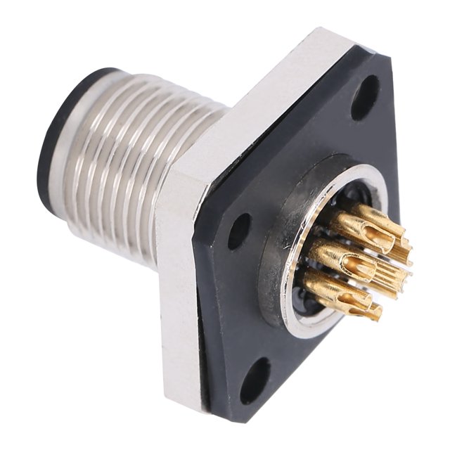 Conector Impermeable De 8 Pines, Conector Impermeable De Brida Cuadrada Con Conector De Aviación Cable De Rosca M12 M12-H-P8 Para Maquinaria Para Exteriores