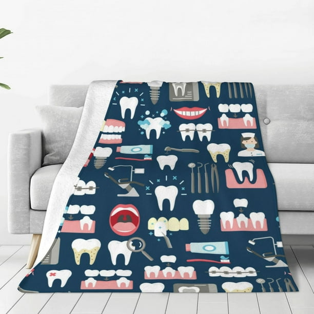 Balery Dental Manta de Felpa Suave y Acogedora – Cobija de Franela Aterciopelada para Cama, Lavable y Cálida para Sofá, Mascotas, Transpirable-60"x50"