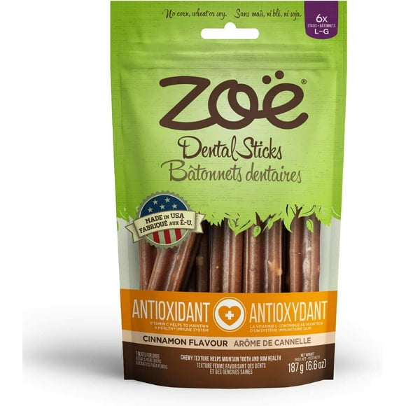 Dental Sticks for Dogs (6.6 oz) - Antioxidant - Cinnamon Flavor (Large)