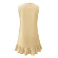 thumbnail image 4 of ZHOGXU Womens Summer Dresses Sleeveless Round Neck Striped Print A Line Elegant Relaxed Fit Dress For Casual Daily Wear,Yellow,S, 4 of 6