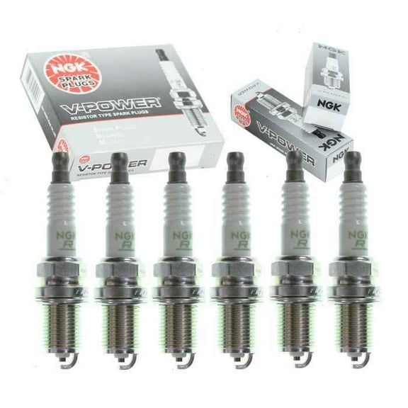 6 pc NGK V-Power Spark Plugs compatible with Hyundai Sonata 2.5L 2.7L 3.3L V6 1999-2010