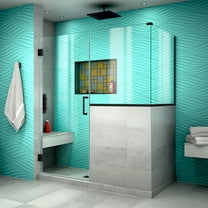 DreamLine Unidoor Plus 59 in. W x 30 3/8 in. D x 72 in. H Frameless Hinged Shower Enclosure in Satin Black