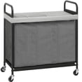 thumbnail image 1 of Canasto para ropa STORAGE MANIAC de 120 L, 3 compartimentos, con ruedas, 1 of 8