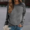 thumbnail image 1 of Kagetolytai Chandails pour Femmes Mode Décontractée Unie Manches Longues Col Rond Chandail Haut Blouse Chandails à Capuchon pour Femmes Gris Foncé TG, 1 of 5
