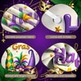 thumbnail image 4 of Colorful Design Happy Mardi Gras Banner Jester Hat Pattern Mardi Gras Display Feather Mask Gnome Character Carnival Backdrop for Mardi Gras Celebration Carnival Party Photo Shoot, 4 of 4