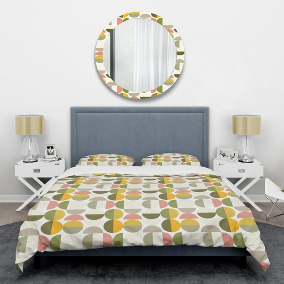 Designart 'Vintage Circular Design I' Mid-Century Modern Duvet Cover Set
