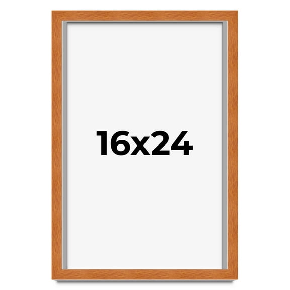 16x24 Shadow Box Frame Brown | 0.875 Inches Deep Real Wood Contemporary Shadowbox Display Frame |