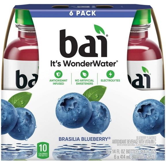 2X - Bai Brasilia Blueberry 6 pk Bottles 14 oz