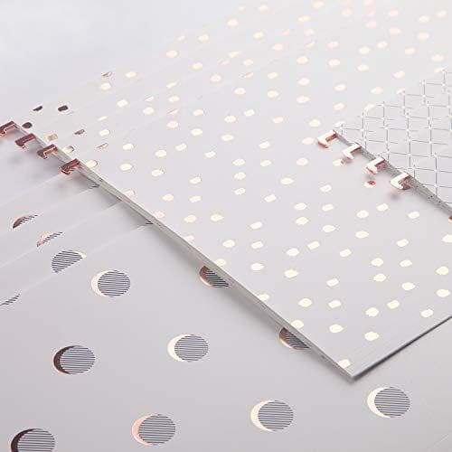 12 Pack Rose Gold Hanging File Folders Letter Size Decorative File Folder Cute Pretty Hanging Folder Organizer for Filing Cabinet Office Home with 1/5-Cut Adjustable Tabs, 3 Gold Foil Design