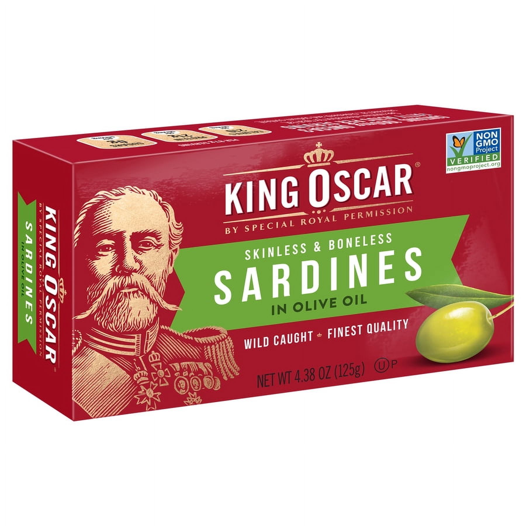 King Oscar Wild Caught Skinless & Boneless Sardines in Olive Oil 4.38 oz