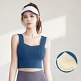 thumbnail image 6 of Top-kevin Womens Square Neck Longline Sports Bra - Workout Crop Tank Tops Padded Yoga Camisole with Built in Pads, 6 of 6