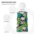 thumbnail image 6 of Gaeub Skull and Palm Leaves Men's Mesh Basketball Jersey, Quick-Drying Sleeveless Top S-4XL, Loose Muscle Tank Top -4X-Large, 6 of 9