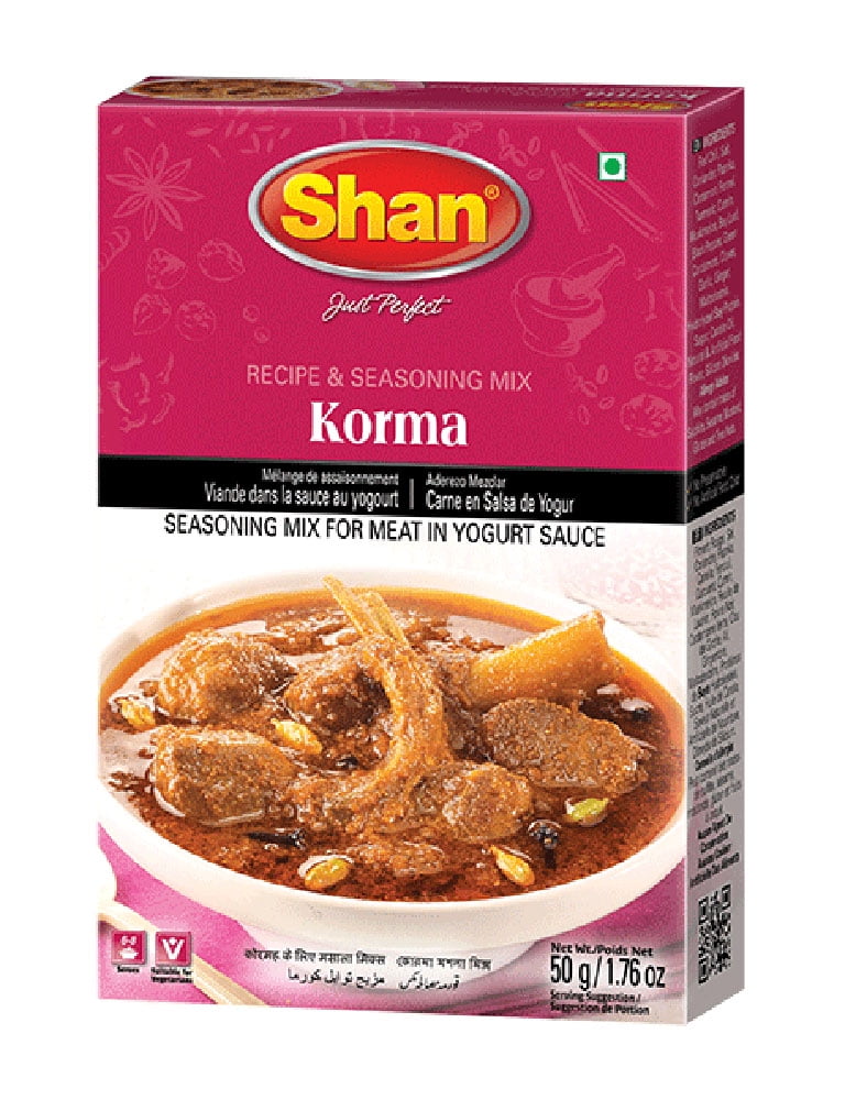 Shan Korma Recipe and Seasoning Mix 50g Spice Powder No Preservatives tasty meat Curry