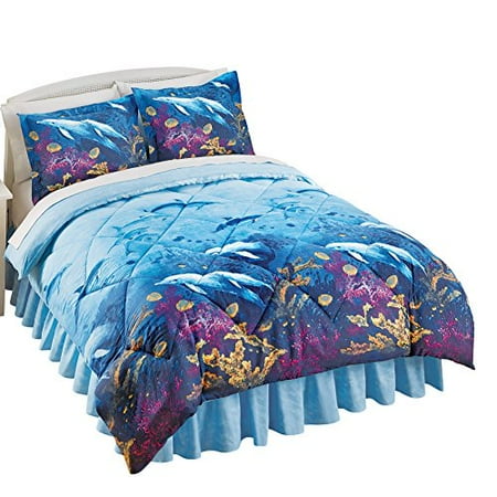 Collections Etc Seaside Dolphin Cove Comforter Set Twin Blue