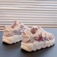 thumbnail image 6 of huajiao Toddler Kids Lace-Up Chunky Platform Sneakers Round Toe Lo𝐰 Top Breathable Dad Shoes Comfortable Non-Slip Sport Shoes, 6 of 8